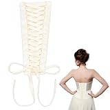 NBEADS Women's Wedding Dress Loops, Corset Kit With Zipper Replacement - Adjustable Fit Satin Lace up Back Kit for Prom