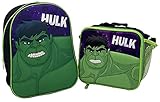 Marvel Avengers Hulk Kids Backpack with Insulated Lunch Bag – 2-Piece School & Travel Bag Set for Boys