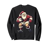 Santa Playing Rugby Funny Rugby Player Christmas Xmas Pajama Sweatshirt