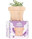 Original Earthlings Legs Out Pot, Cute Plant Pot, 10 cm Plastic Funny Planter with Drainage, Unique Cactus Plant Lover Gift, Small Succulent Face Flower Pot, Fun Teacher Appreciation Gift