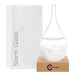 Unique Gifts for Men Women，Storm Glass Stylish Creative Desktop Decorative Bottle Water Drop Glass Barometer Weather Forecast Bottle Weather Station, High-Grade Home and Office Decoration (Small)
