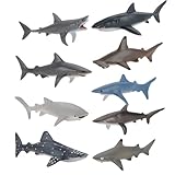 GMHLLES 9 Pcs Shark Toys 7-9cm Toy Shark Marine Knowledge Education Beautiful and Exquisite Practical Toy Sharks and Bath Toy Suitable for Marine Animal Collectors