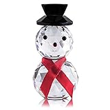 HDCRYSTALGIFTS Small Crystal Snowman Figurines Collectibles with Hat, Crystal Christmas Figurine,Table Decor Paperweight Ornaments Winter Holiday Cheers Collection