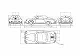 A4 Photo Blueprint Porsche 356A Speedster Roadster 1956