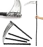 Halloween Scythe Fancy Dress - Pack of 1 - Deluxe Grim Reaper Costume Accessory - Adults 53"/154cm Scream Prop Halloween Fancy Dress Accessory