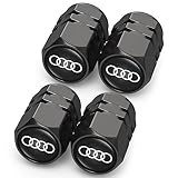 4PCS Tyre Valve Caps, Car Tyre Caps Compatible with Audi A1 A3 RS3 A4 A5 A6 A7 RS7 A8 Q3 Q5 Q7 R8, Leak-Proof Dust Caps for Car Tyres