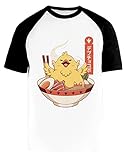 Fat Chocobo Ramen Chicken White Baseball T-Shirt Men Women Unisex Short Sleeves Round Neck White Mens Womens, white us, XL