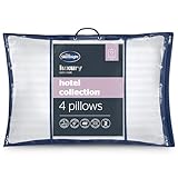 Silentnight Luxury Hotel Collection Piped Pillow - Hotel Quality Stylish Pillow Soft Medium Support for Back & Side Sleepers - Filled with Finest Fibres, Hypoallergenic and Machine Washable, Pack of 4
