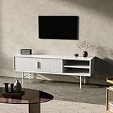 Warmiehomy TV Stand Cabinet,TV Unit with 2 Doors Cabinet Console TV Media Units with Storage for Living Room Bedroom Studyroom,140x40x50cm(White)