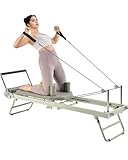VEVOR Foldable Pilates Reformer, Pilates Workout Machine for Home Gym Studio Use, Pilates Bed with Dual Resistance- Spring & Cord, Reformer Set for Advanced Users and Beginners, Up to 400 LBS