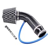 HouYeen Universal Car Racing Cold Air Intake Filter Alumimum Pipe Power Flow Kit 2.5-3.0 Inch Carbon Black