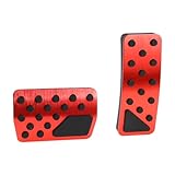 INFINAUTO 1 Set Automatic Foot Pedal Pads Foot Accelerator Pedal Covers for Jeep Wrangler 2018-2024 Aluminum Alloy Red