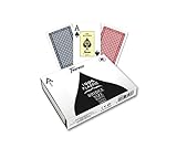 FOURNIER No. 2826 Bridge Size 100 Percent Twin Plastic Case (Red/Blue)