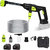 24V Cordless High Pressure Washer,Portable Power Washer with Rechargeable Battery 6-in-1 Nozzle,Handheld High-Pressure Car Washer Gun,2 Batteries,12M Long Range,Suitable for Car Washing,Farm Cleaning