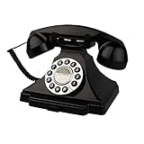 Corded Vintage Telephone, Retro Landline Phones for Home, Single Line Old Fashioned House Working Telephone with Loud Ringer for Seniors, Classic Antique Desk Phone for Office/Hotel/School (Black)