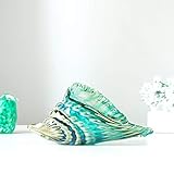 H&D HYALINE & DORA Art Glass Conch Sea Shells Figurines,Hand Blown Glass Animal Sculpture for Home/Office/Bookshelf Modern Decoration