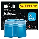 Braun 3in1 ORIGINAL Shaver Care SmartCare Center Refill Cartridges, Cleans 10x Better Than Water, 3in1 Formula With Lemon Fresh Scent, Hygienic Cleaning To Remove Hair & Skin Particles, 8 Pack