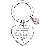 JMIMO Gymnastics Gifts for Women & Girls - Inspirational Gymnast Team Christmas & Birthday Gifts - Motivational Keyring