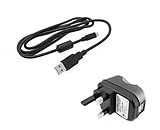 High Grade - USB Cable + Mains Plug for Sony Cyber-shot DSC-HX10V, DSC-HX20V, DSC-HX30V, DSC-HX200V, DSC-RX100, DSC-TX200V, DSC-TX100V, DSC-WX70, DSC-WX100, DSC-WX150, DSC-WX220 Digital Camera – Replacement for AC-UB10 - AAA Products®