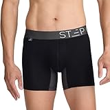 STEP ONE Mens Underwear Trunk Briefs, 1 Pair, Underwear for Men, Moisture Wicking, 3D Pouch + No Ride Up Trunk Briefs Made from Organic Bamboo Black and Grey XL