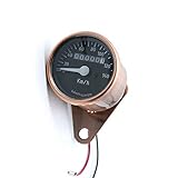 Motorcycle Bottom Mount LED Universal Mechanical Odometer Tachometer Speedometer for Suzuki Yamaha Honda Kawasaki Cruiser Chopper Old School Vintage Cafe Racer Custom (Copper)