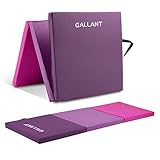 Gallant Gymnastics Mat Foldable – 6FT Exercise Mat with Carry Handles, Non Slip PU Leather, High Density Polyethylene Crash Workout Mats for Kids