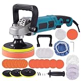 Worshow Car Buffer Polisher, 220V 1500W Polishing Machines, 8 Variable Speeds, 500-3300RPM, 1.8m Cable, 2 Handles Cars Polishers Kit for Car,Boat,Furniture,Detailing/Polishing/Waxing/Scratch Removing
