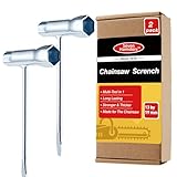 Chainsaw Wrench and Screwdriver Combination Chain Saw Spanner Scrench Replacement 13mm x 19mm (13-by-19) T-Wrench Socket Adjustment Tool for Stihl Chainsaw Spark Plug (2)