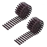 Tiardey 2Pcs Miniature Garden Fence Mini Fence Wooden Picket Fence Border Bonsai Small FenceGarden Home Decoration Ornament (Brown)