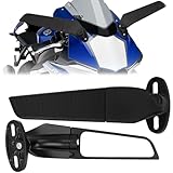 awagas 2Pcs HD Rotatable Motorcycle Mirrors for Ninja 300/400/650/ZX6R/ZX10R Honda Suzuki Aluminum Alloy Motorcycle Wind Wing Side Mirrors Adjustable Motorbike Rearview Mirror