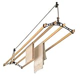 Sheila Maid ®, Original Indoor Ceiling Clothes Laundry Drying Airer Rack - 4 Rail - 72" Long (183cm)-Cream Cast Iron