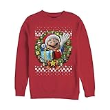 Nintendo Unisex's Wreath Mario Real Sweatshirt, Red, Large