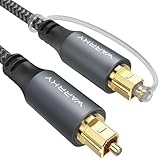 WARRKY Optical Cable for Soundbar to TV, Optical Cable, 1.8M / 6FT [Alloy Case, Nylon Braided, 24K Gold-Plated] Digital Optical Audio Cable Toslink, Compatible with Samsung, LG, Sony, Xbox etc.