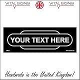 CM155A Your Text Classic Railway Totem Station Personal model custom Sign Black 300mm x 100mm Dibond/Composite Aluminium