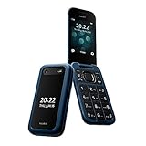 Nokia 2660 Flip Feature all carriers 0.05Gb Phone with 2.8" display, 4G Connectivity, Hearing Aid Compatibility (HAC), built-in camera, MP3 player, wireless FM radio and classic games (Dual SIM), Blue