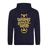 Skateboard Hoody, Skateboard Gift. Hooded Top Boys Hoodies (Navy Blue, XS)