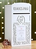 Personalised Royal Mail Wedding Card Post Box with Lock & Keys, Large Locking ERII or CRIII Wooden Wedding Cards Box, Postbox for Reception, Wedding Card Collection Box