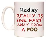 WeDoMugs Radley Really is ONE Fart Away from A Poo - Ceramic 11oz Coffee Tea Gift Mug Cup