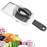SunnySanji Comfort Grip Handheld Mandoline Slicer,Adjustable Vegetable Slicer,Mandolin，Safety Vegetable Chopper,Cheese,Onion Potato Salad Food Slicer,3-Slice Thickness,Ideal for The Home Chef.