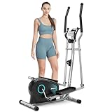 Dripex Elliptical Cross Trainer, Compact Elliptical Machine For Home, Magnetic Elliptical Machines Fitness with 16 Levels Resistance, 6KG Flywheel, LCD Monitor, Pulse Sensor, Bottle Holder (Blue)
