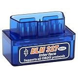 OBD2 Scanner Bluetooth Code Reader, Mini Car Scanner Car OBD2 Diagnostic Scan Tool Wireless Check Engine Code Reader Vehicle Performance Test App for iOS Android Windows Mini V2.1