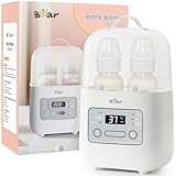 Bear Bottle Warmer, Baby Double Bottle Sterilizer with Digital Display and Temperature Control in Minutes, Portable Mam Bottle Warmer for Breastmilk or Formula for Travel and Home Use