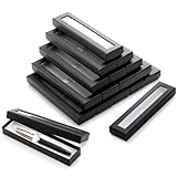 Frcctre 20 Pack Empty Pen Gift Box with Clear Lid, Pen Display Case Pencil Gift Box Black Cardboard Collection Case with Cushion, Ballpoint Jewelry Gift Box for Birthday Business Office Supplies