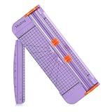 A4 Paper Cutter 12 Inch Craft Paper Trimmer with Automatic Security Safeguard and Side Ruler, Black Photo Cutter Trimmer Guillotine Scrapbooking Tool for Handcraft Project, Label, Greeting Card (Pink)