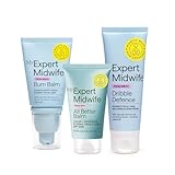My Expert Midwife Newborn Baby Mega Mild Skin Saviours Kit, Clean Natural Ingredients, Suitable for Sensitive Skin + Fragrance Free, Set of 3 with Baby Nappy Cream, All Better Balm, Dribble Defence