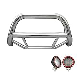 Black Horse Max Bull Bar Kit No Skid Plate Stainless Steel Compatible with 2006-2018 Toyota RAV4 (Excludes 2018 Adventure Trim)-MBS-TOB4401-PLFR