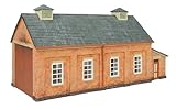 Hornby R7283 OO Gauge GWR Engine Shed - Model Railway Accessories, Miniature Diorama Scenery for Hornby Train Sets - Lifelike Train GWR Engine Shed Model - Scale 1:76, Red