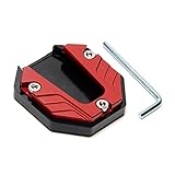 Gereiny Aluminum Alloy Motorcycle Bike Kickstand Extender Foot Side Stand Extension Foot Pad Support Plate Motorbike Accessories Red