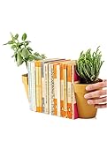 Suck UK Bookends | Plant Pot Book Ends | Book Ends For Shelves Quirky | Decorative Kitchen Bookends | Novelty Plant Pot Holder | Home Library Accessories | Funny Indoor Flower Pot Gift | Set of 2
