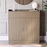 Vida Designs Dalby Modern Shoe Cabinet, 2 Door 1 Drawer, Hallway Cupboard Storage Organiser, Footwear Stand Rack, Wood Sideboard Unit, Oak